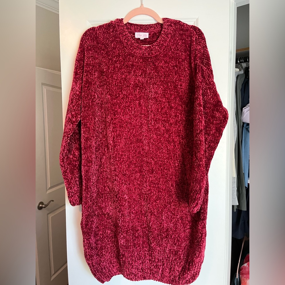 Women's Red Sweater Dress